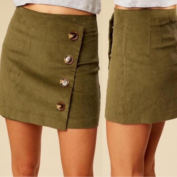 Altar'd State Dresses & Skirts - Altar’d‎ State “Addie” Corduroy Skirt – Green, Size M NWT
